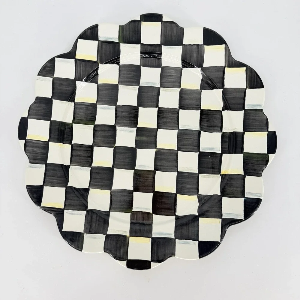 MacKenzie-Childs Courtly Check Petal Platter 16